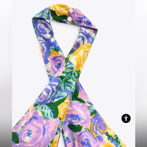 BNWT Zara Purple Floral Print Crop Top - Picture 5 of 14